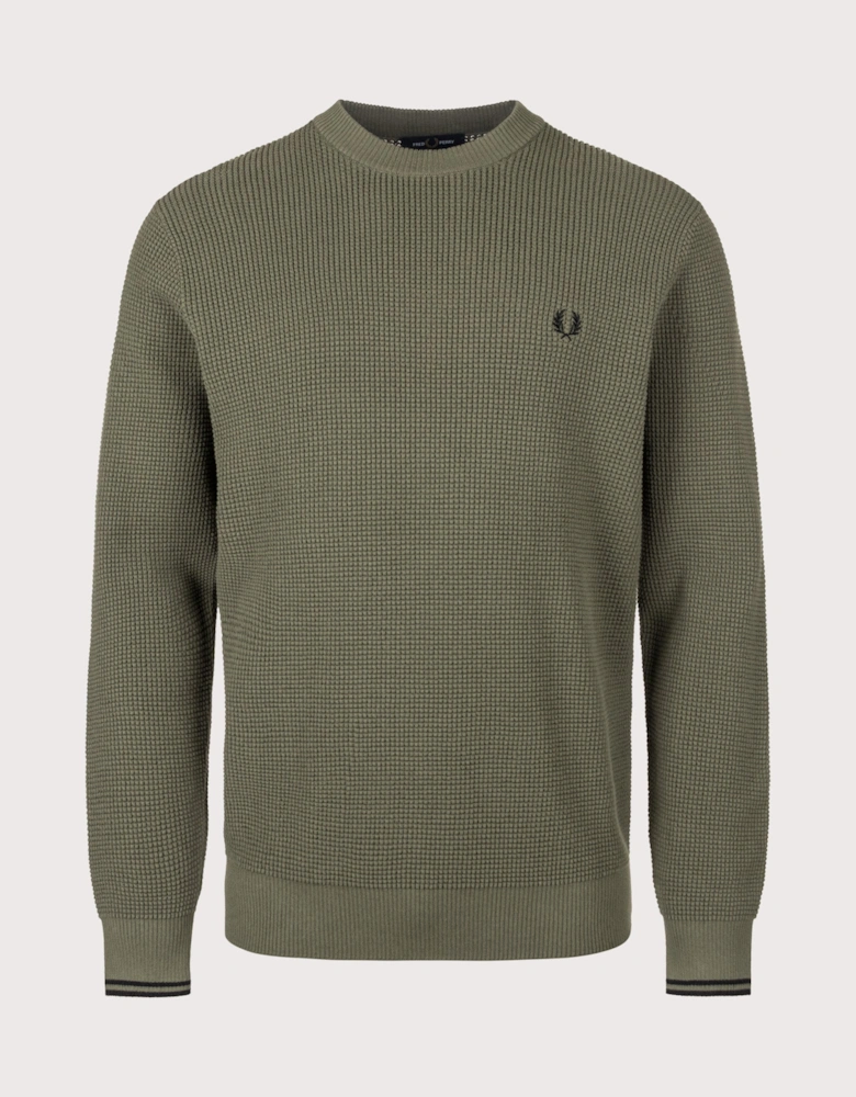 Regular Fit Waffle Stitch Jumper