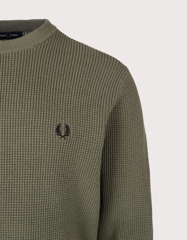 Regular Fit Waffle Stitch Jumper