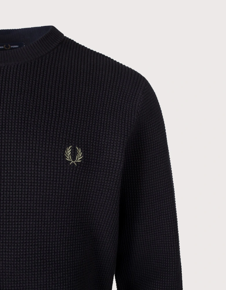 Regular Fit Waffle Stitch Jumper