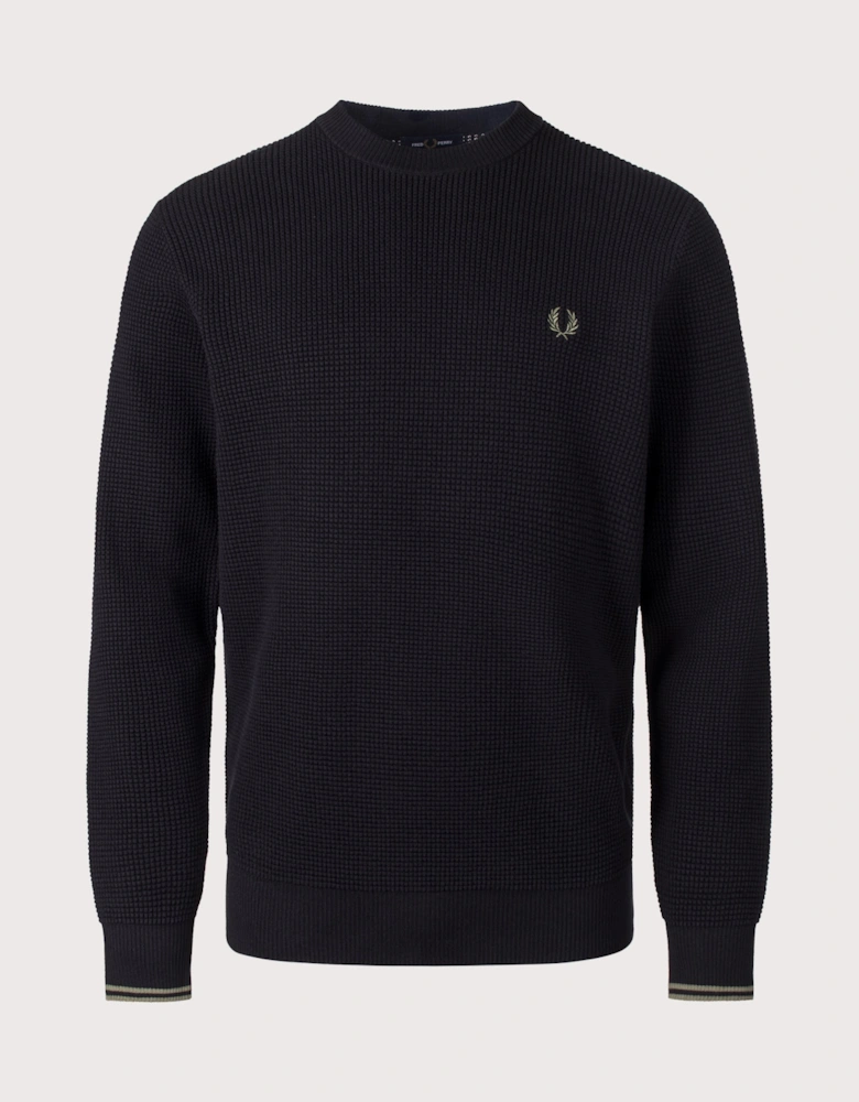 Regular Fit Waffle Stitch Jumper