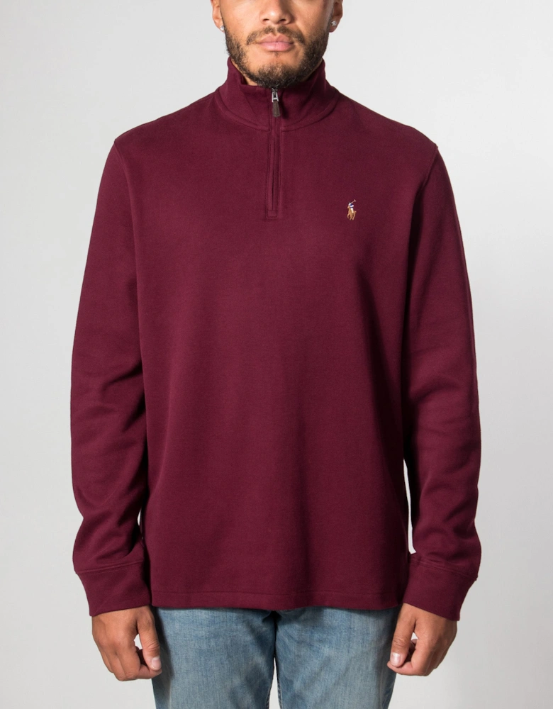 Loose Fit Estate-Rib Quarter Zip Knit Jumper