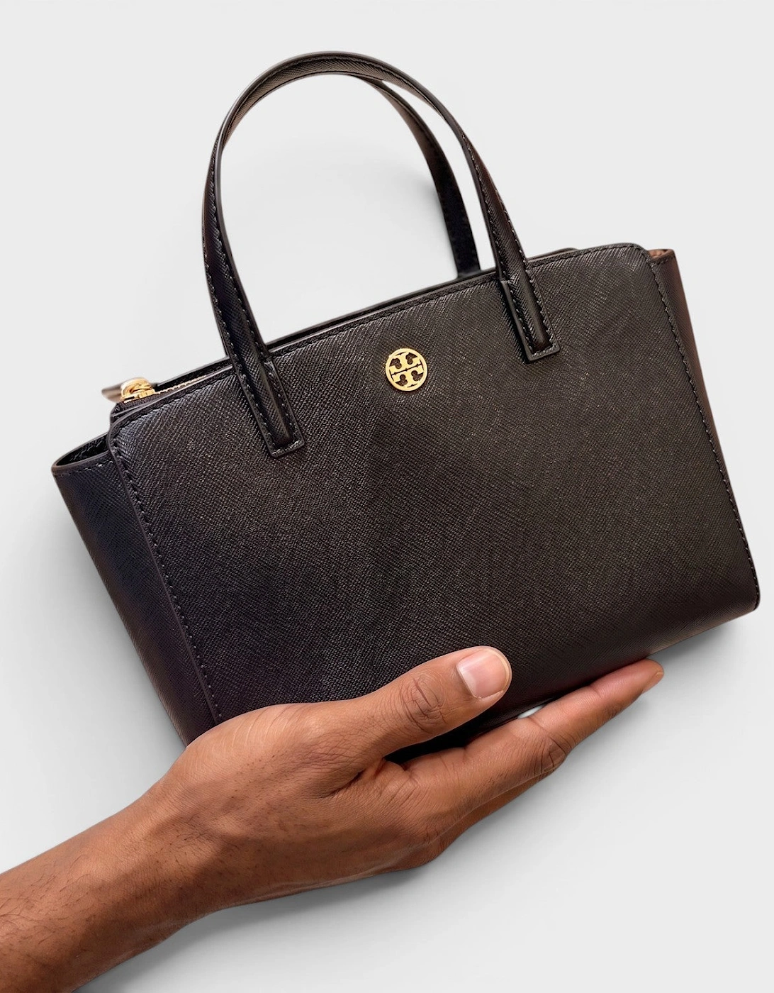 Mini Top Zip Tote Black