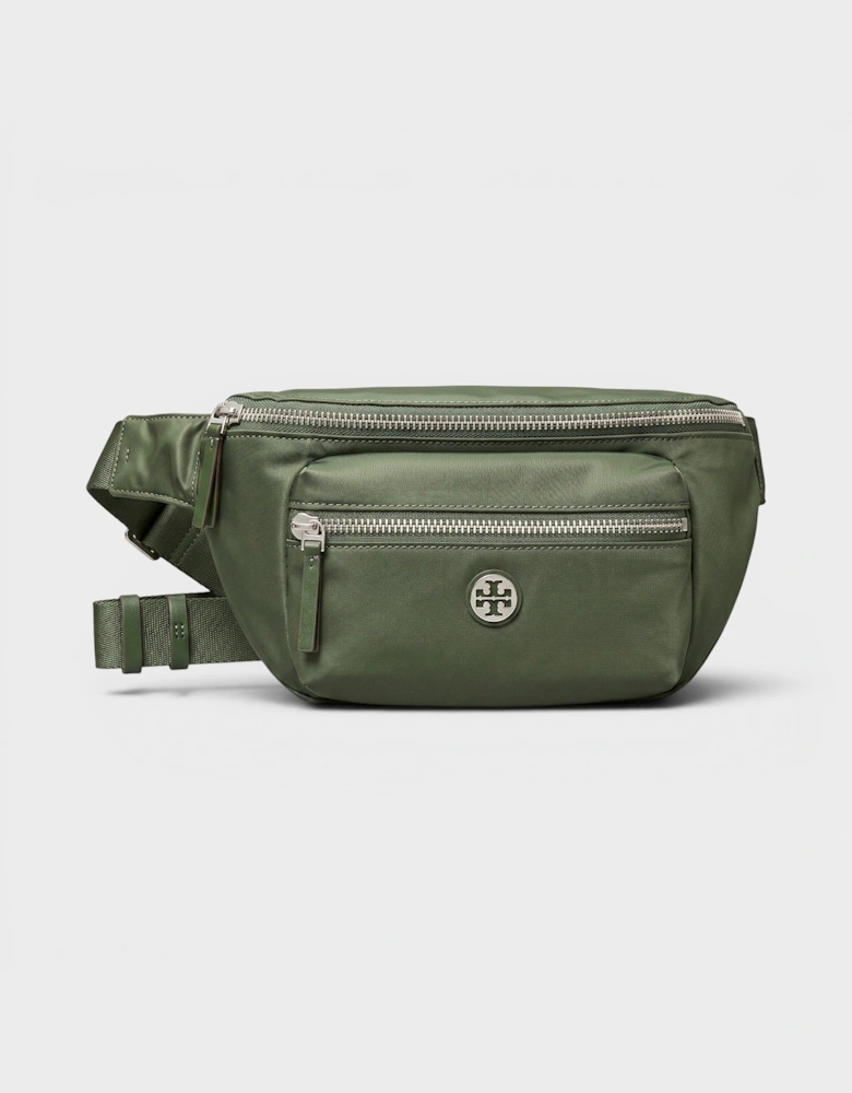 Nylon Mixed Materials Belt Bag Green Khaki