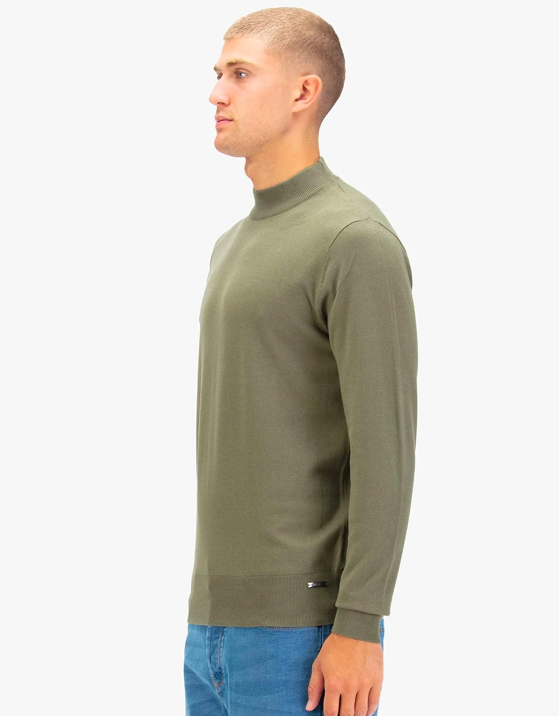 Luke 1977 Jenson 1000 Rib Neck Knitted Jumper - Clover