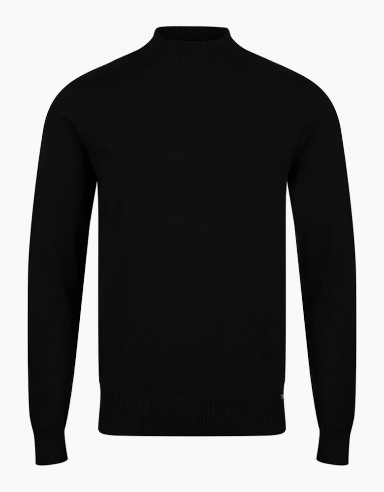 Luke 1977 Jenson 1000 Rib Neck Knitted Jumper - Black