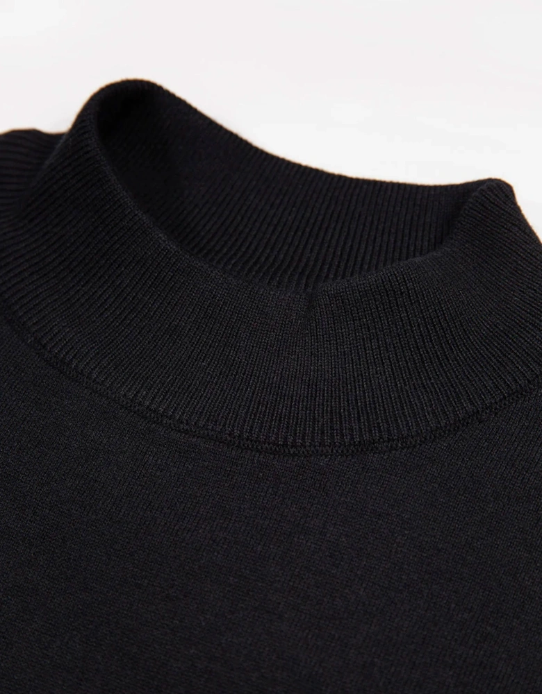 Luke 1977 Jenson 1000 Rib Neck Knitted Jumper - Black