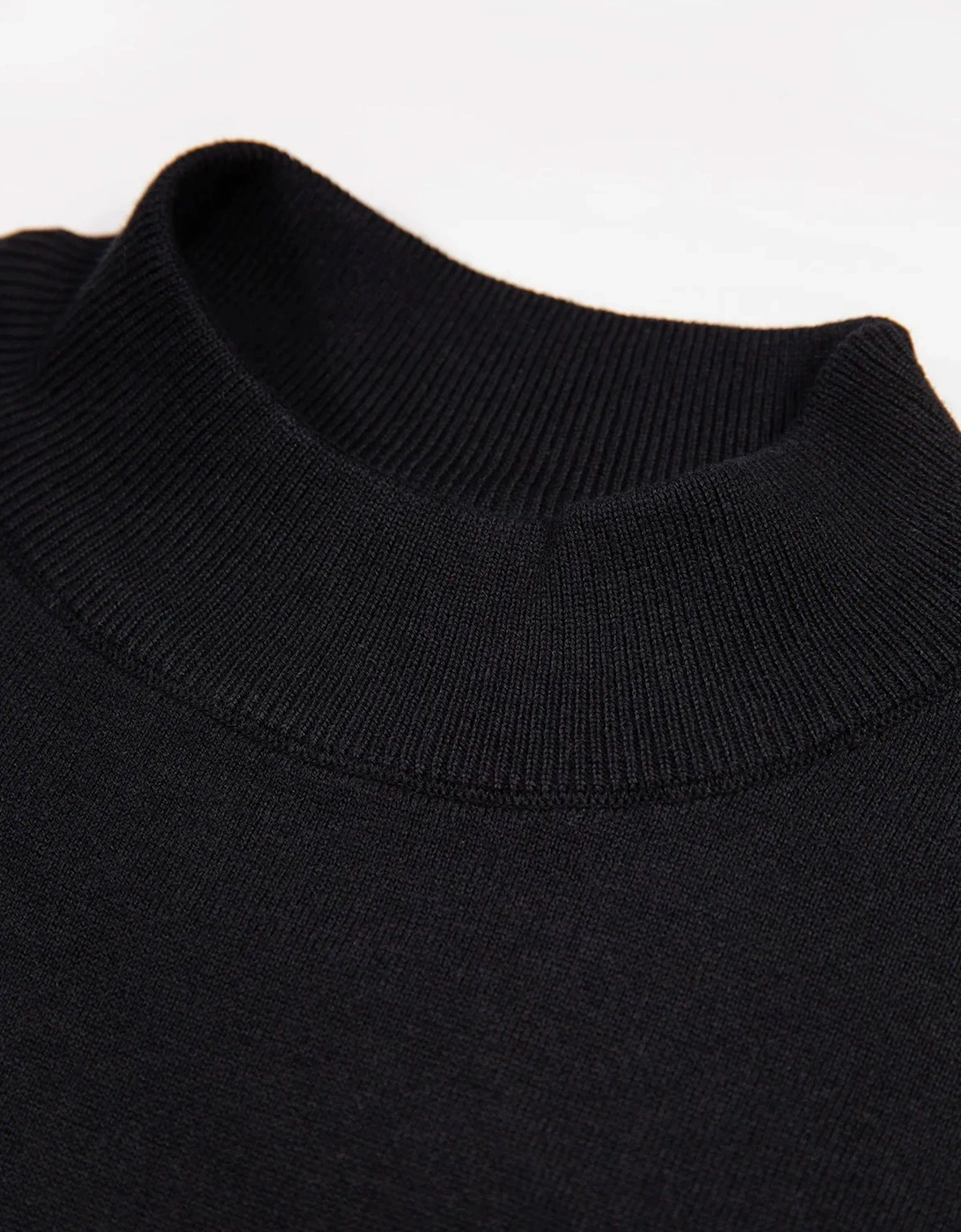 Luke 1977 Jenson 1000 Rib Neck Knitted Jumper - Black