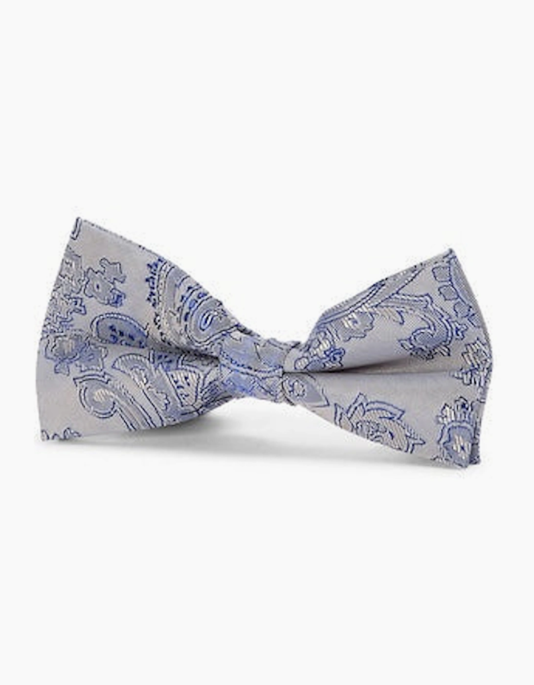 Paul Andrew Kids Paisley Bow Tie Set - Silver & Blue