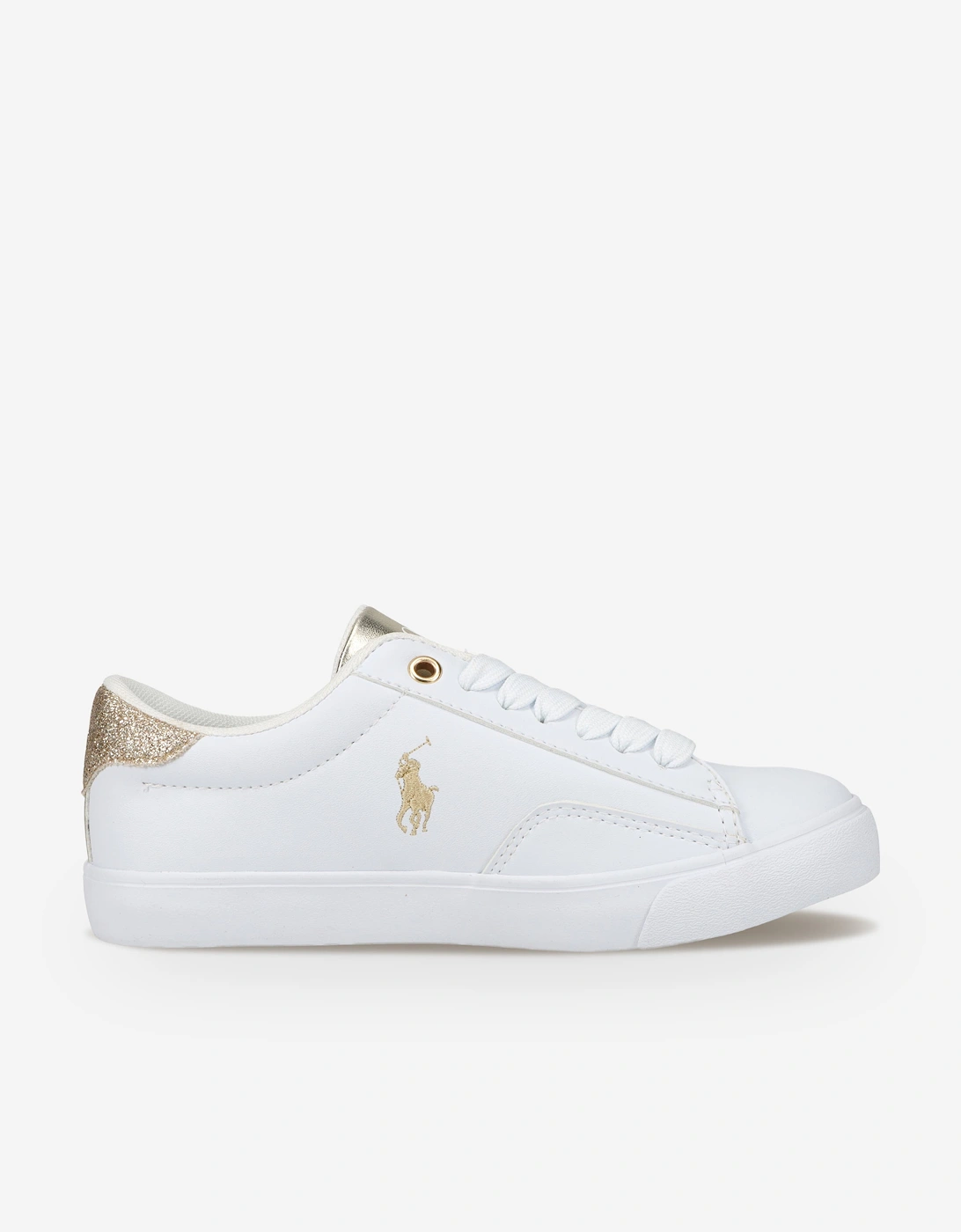 Ralph Lauren Girls Theron V Trainers in White, 6 of 5