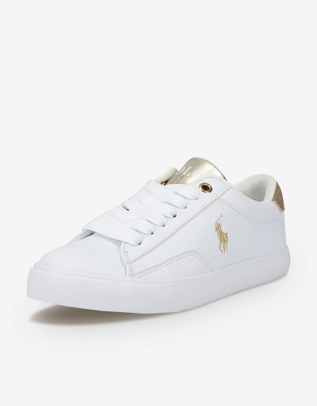 Ralph Lauren Girls Theron V Trainers in White