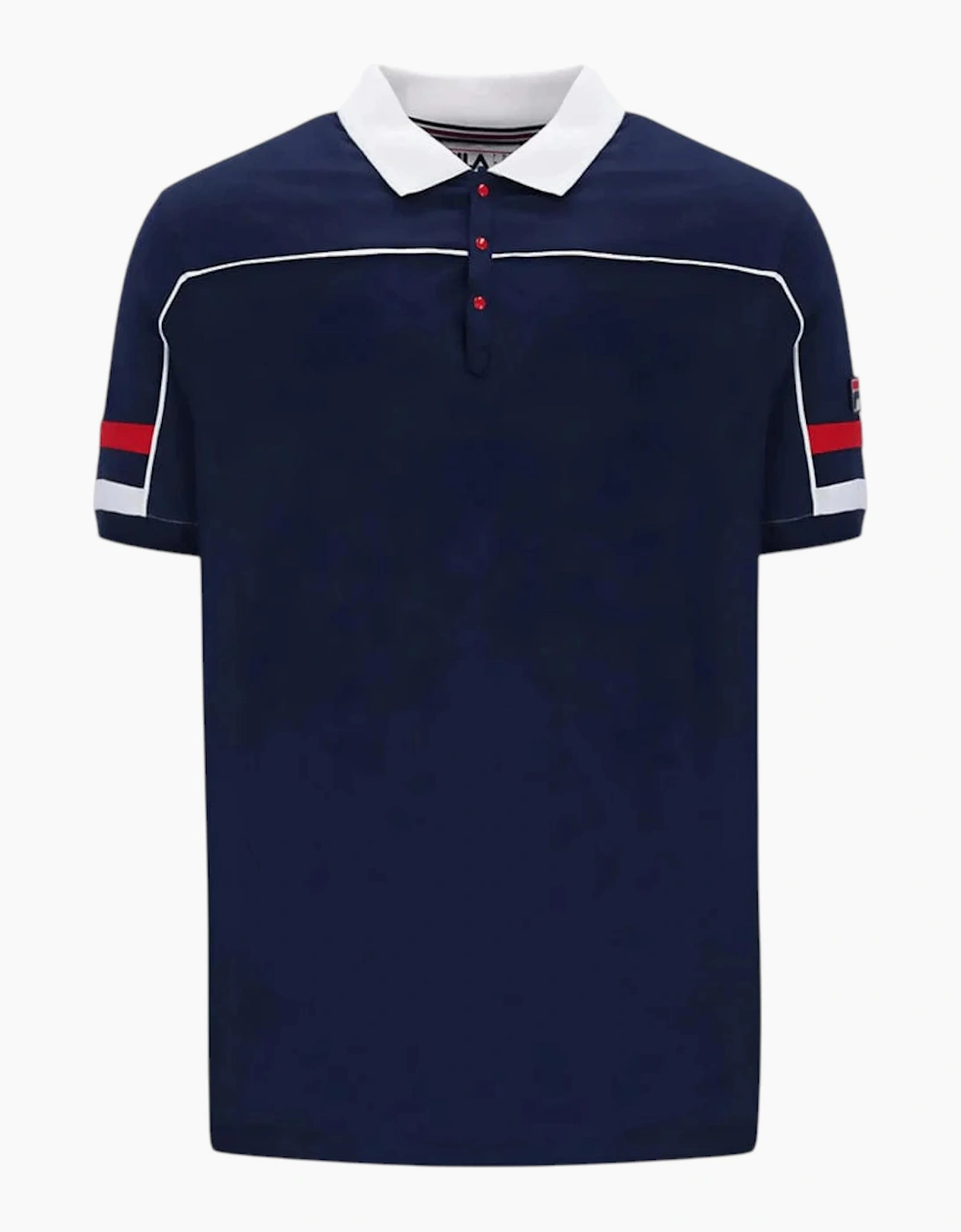 Fila Mens Polo Shirt Grand Piping Polo Short Sleeve Cotton Summer Polo, 7 of 6
