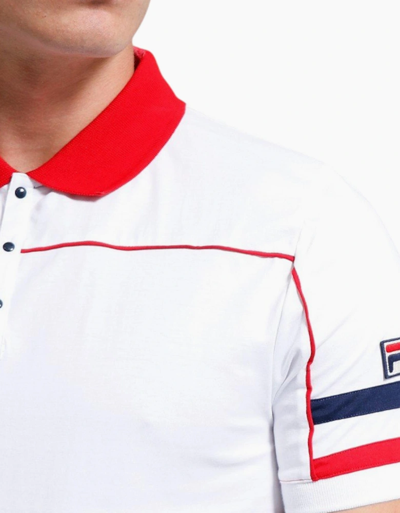Fila Mens Polo Shirt Grand Piping Polo Short Sleeve Cotton Summer Polo