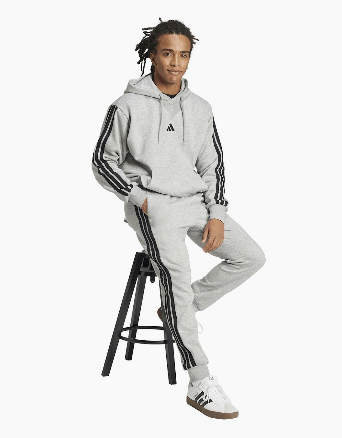 Fleece Tapered Cuff 3 Stripes Joggers