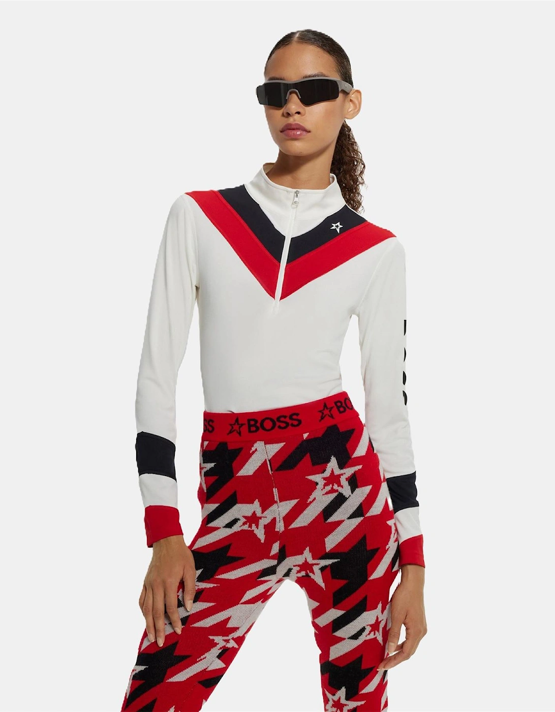 Color Block Ribbed Cuff Ski Jacket