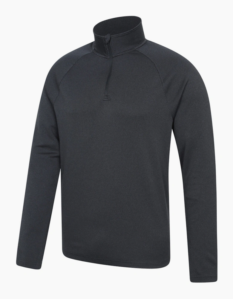 Mountain Warehouse Mens Spin Textured Half Zip Sweatshirt