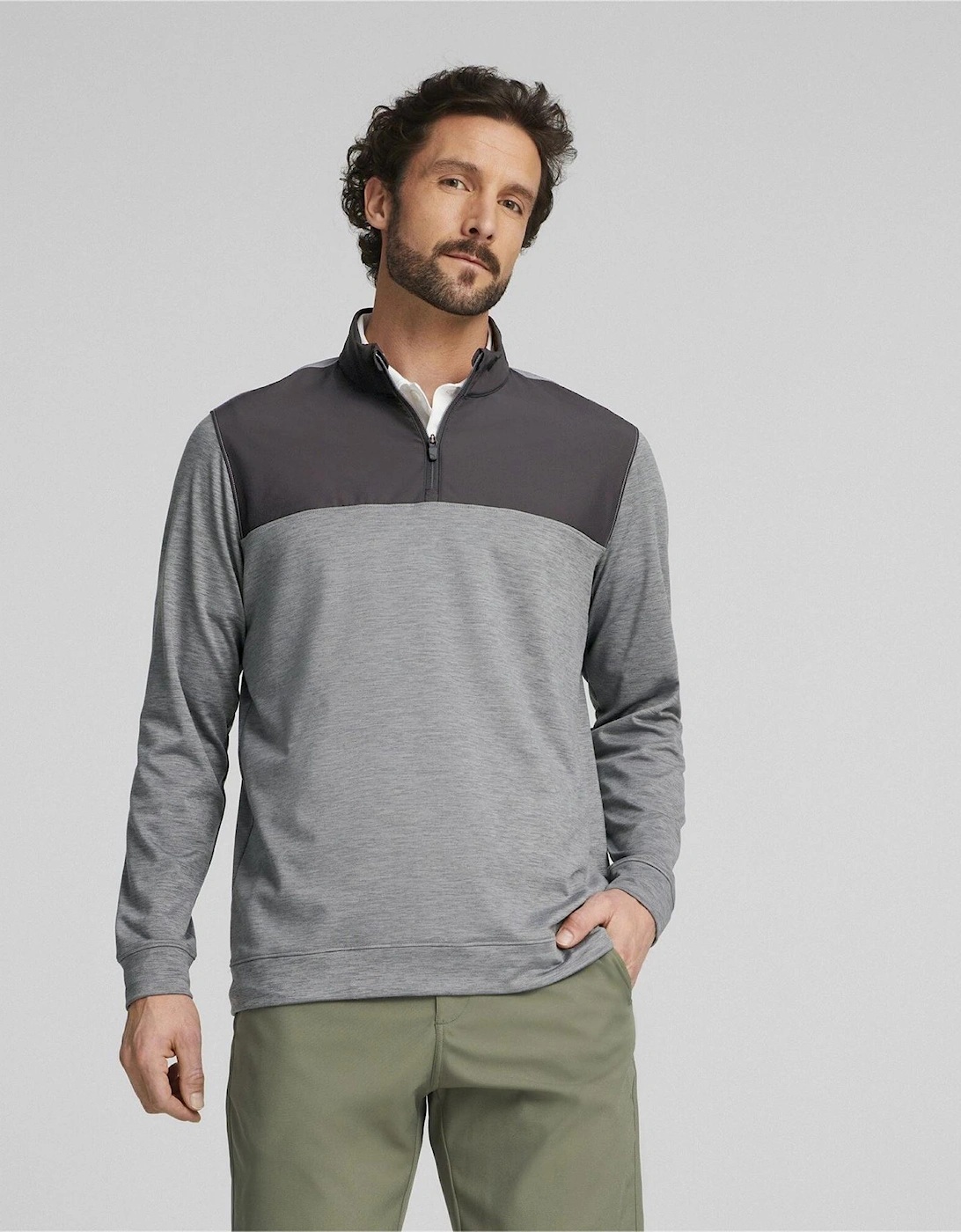 Mens Cloudspun Colorblock Quarter Zip Jumper
