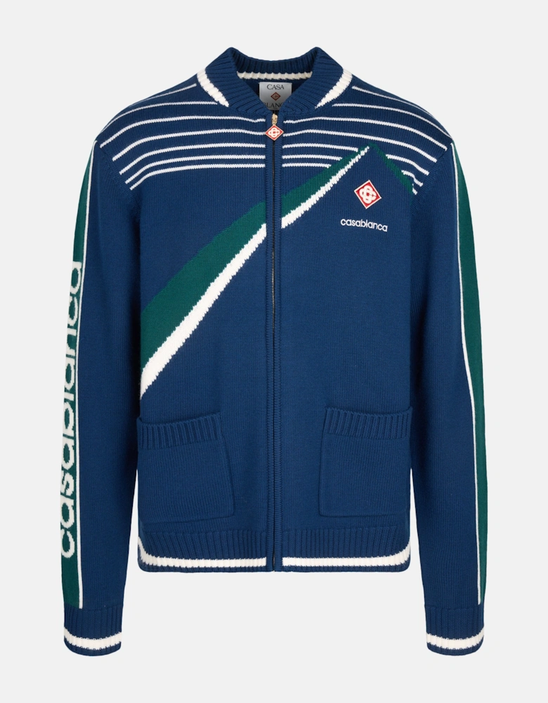Pyramid Jacquard Jacket Blue