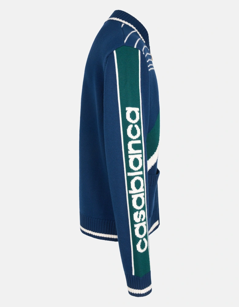 Pyramid Jacquard Jacket Blue