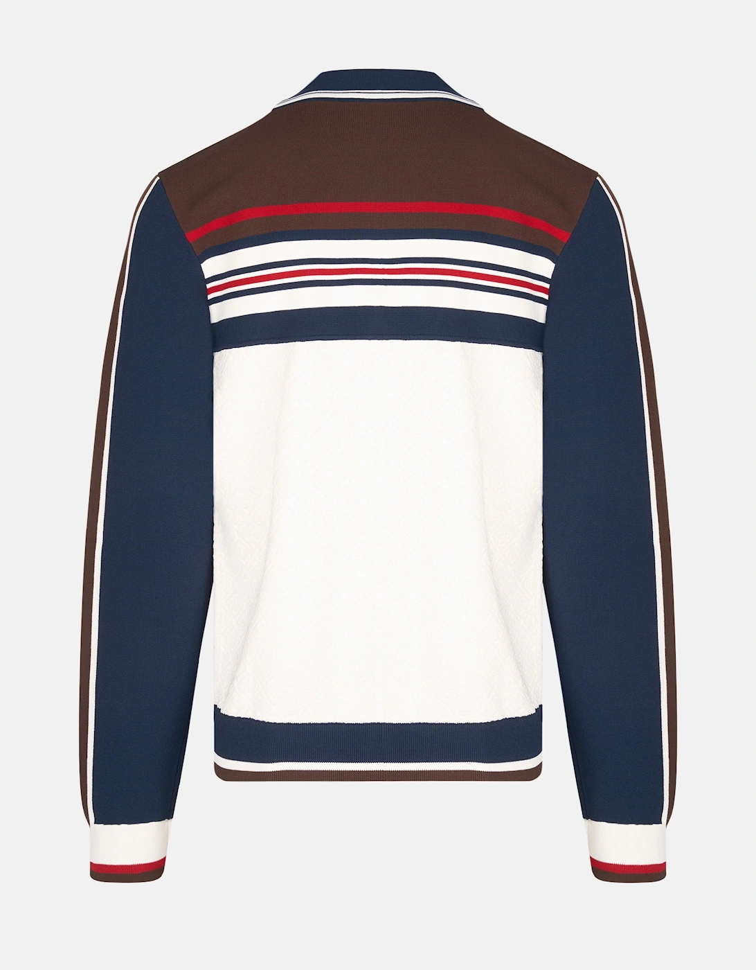 Cafe Stripe Zip Up Jacket Navy