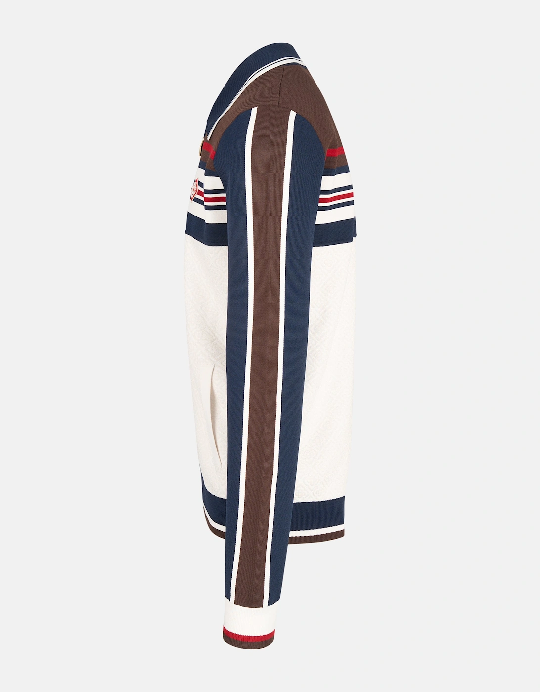 Cafe Stripe Zip Up Jacket Navy