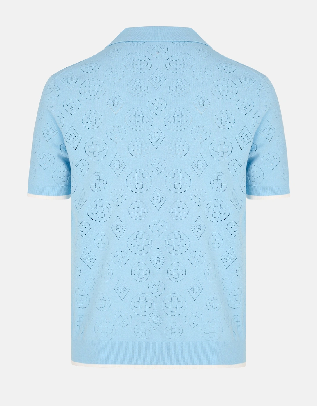 Pointelle Polo Shirt Blue