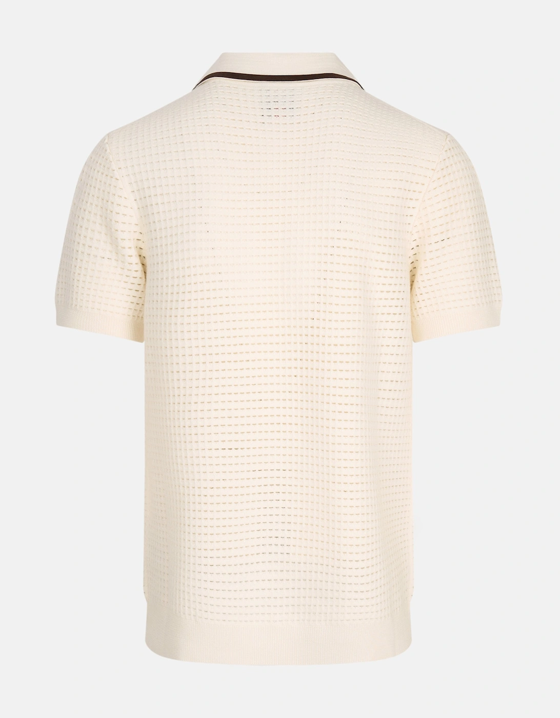 Waffle Stitch Polo Shirt Cream