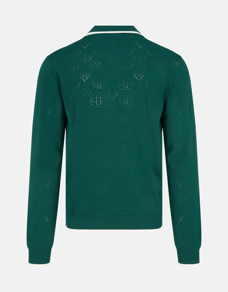 Pointelle Ls Polo Shirt Green
