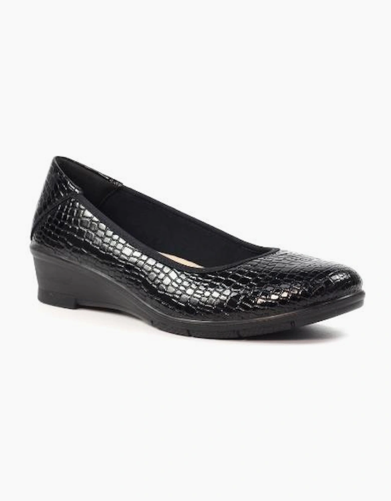 Lunar Winnie wedge shoe FLN050 in Black