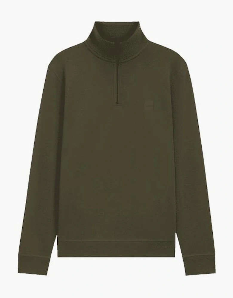 Zetrust Patch Logo Green Quarter Zip Sweatshirt