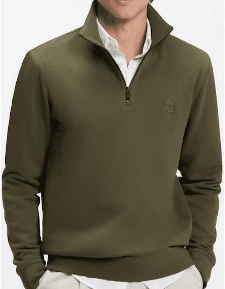 Zetrust Patch Logo Green Quarter Zip Sweatshirt