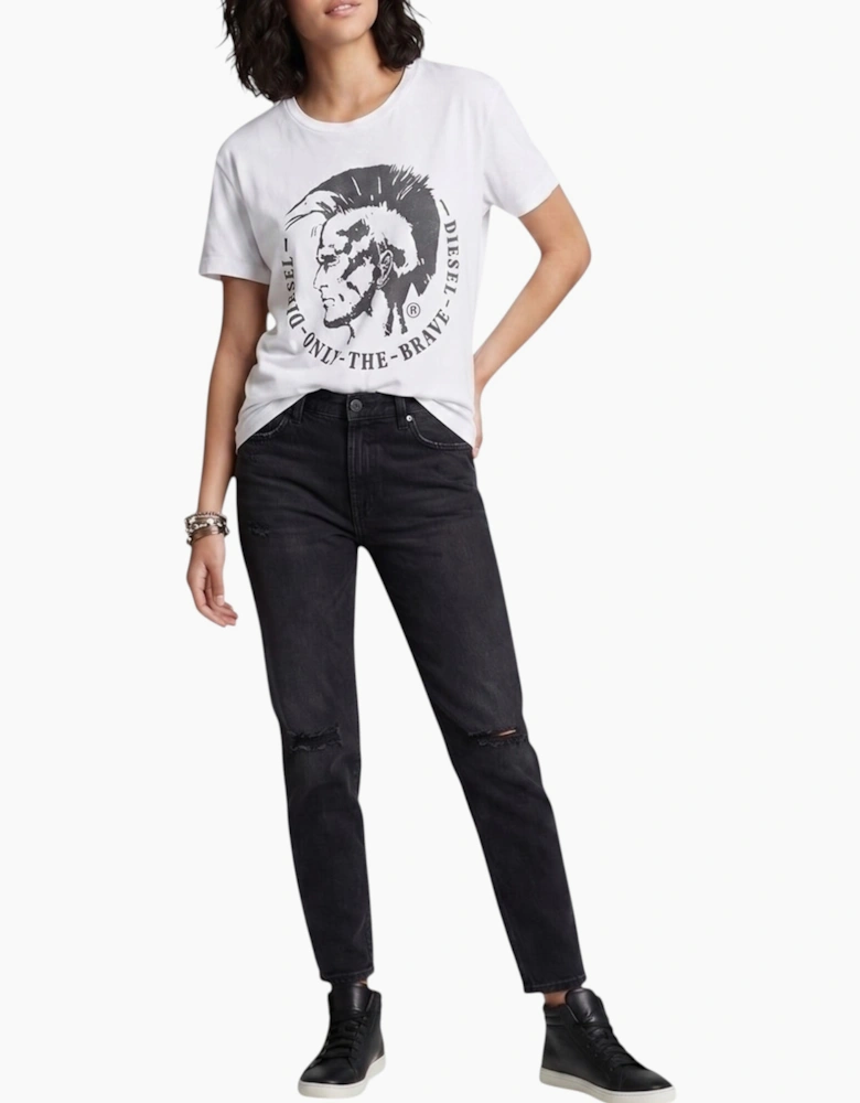 DIESEL T MORIPRINT Womens T Shirts Crew Neck Short Sleeve Classic Loose Fit Tee