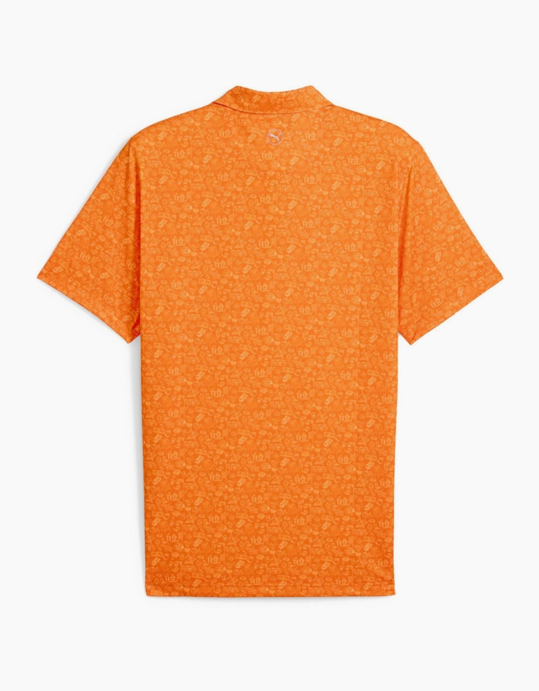 Mens Mattr Peach Stand Polo Shirt