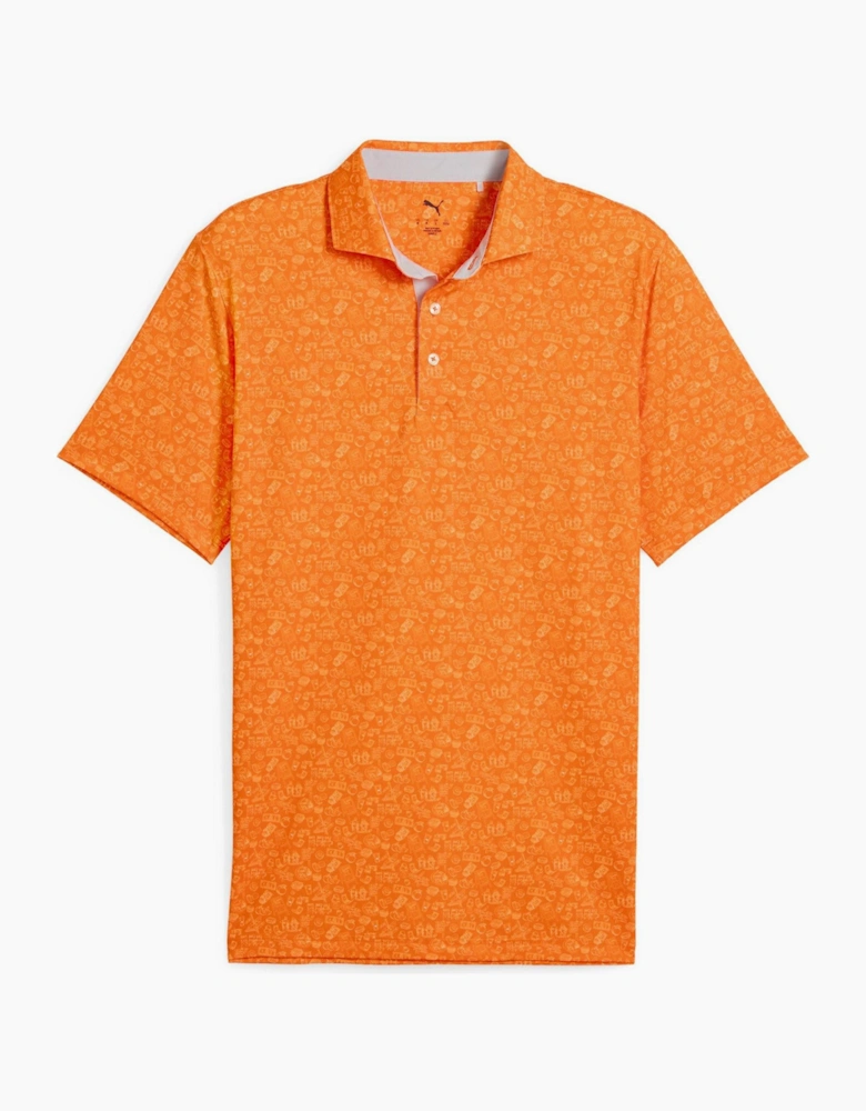 Mens Mattr Peach Stand Polo Shirt