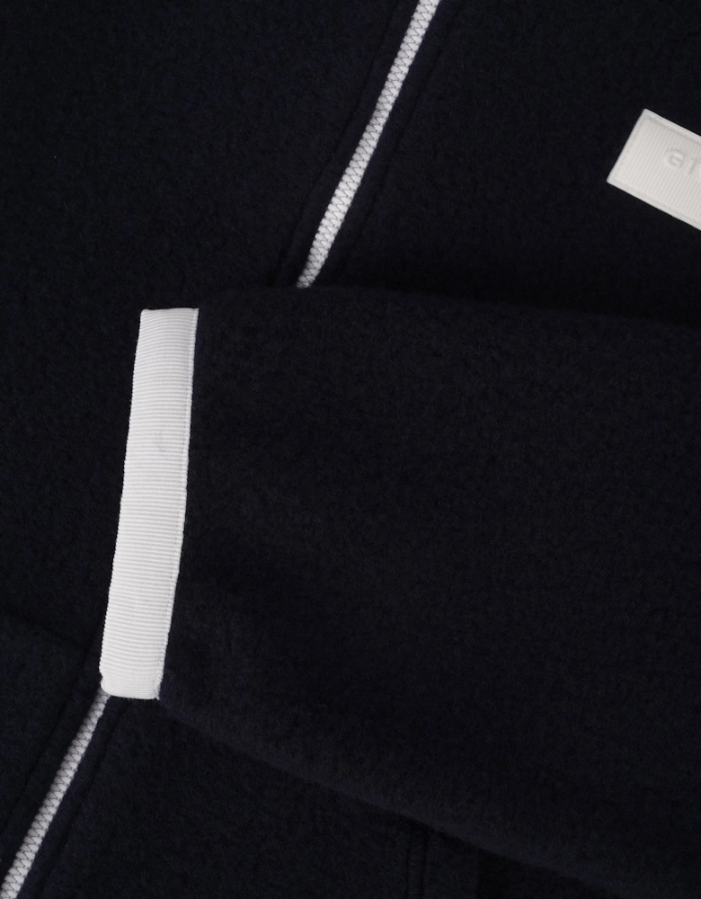 Drop Shoulder Wool Jacket Blue