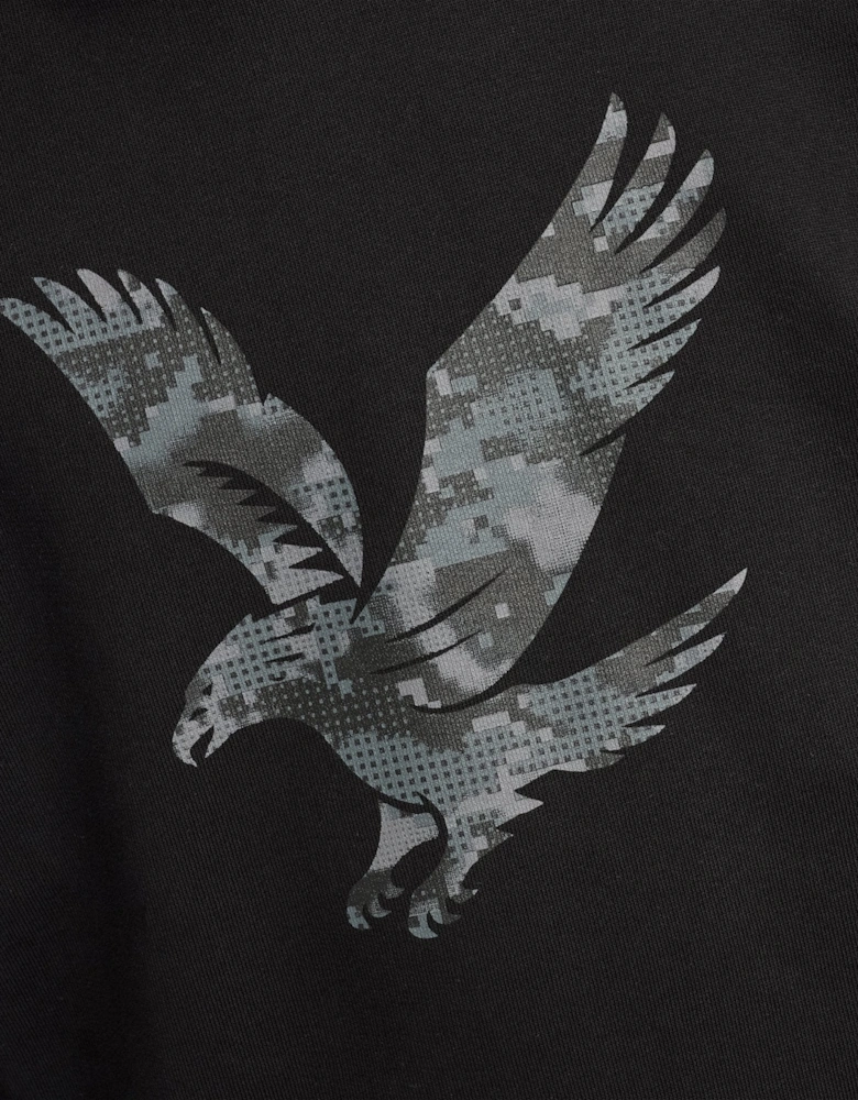 Pixelated Eagle Print Hoodie