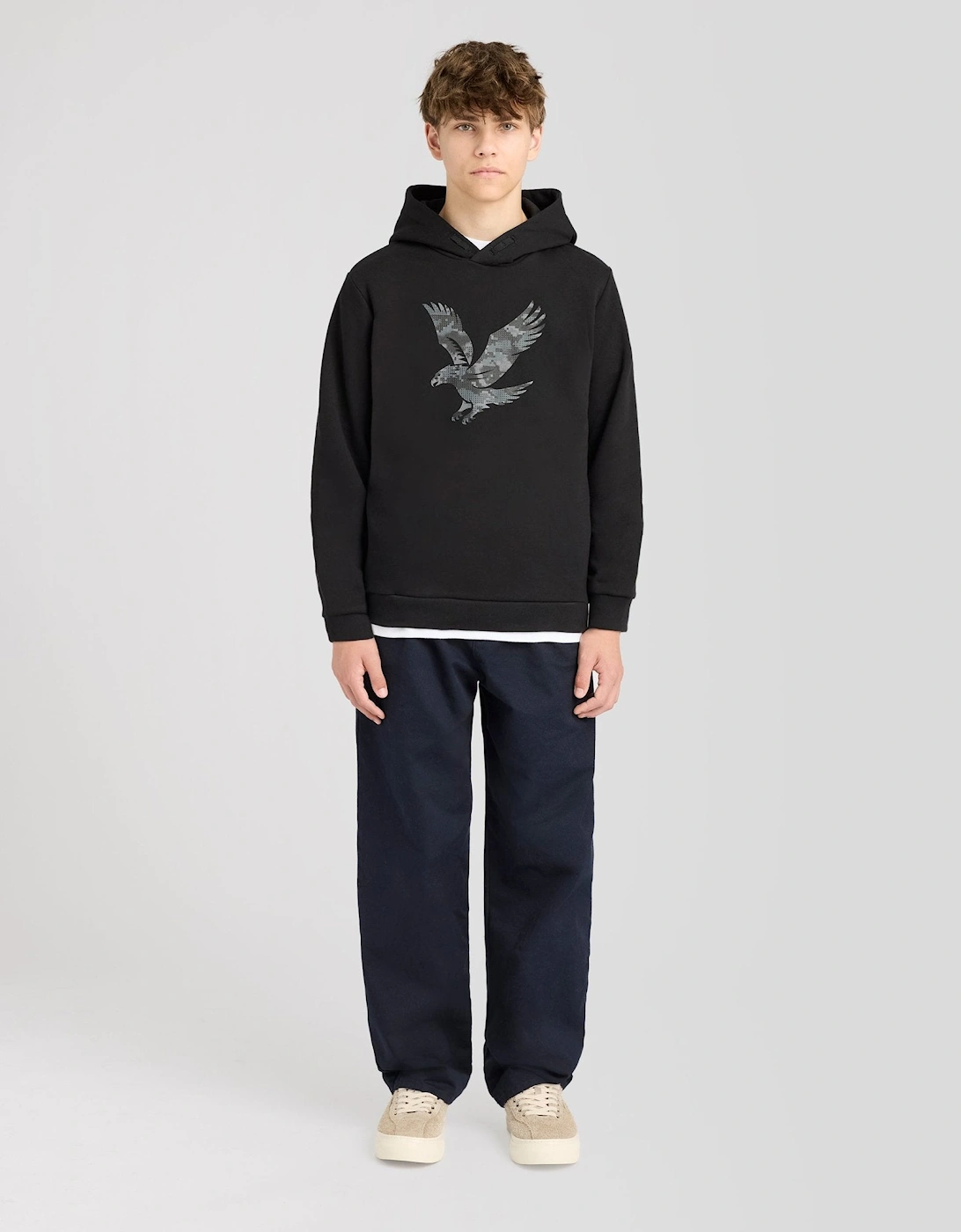 Pixelated Eagle Print Hoodie