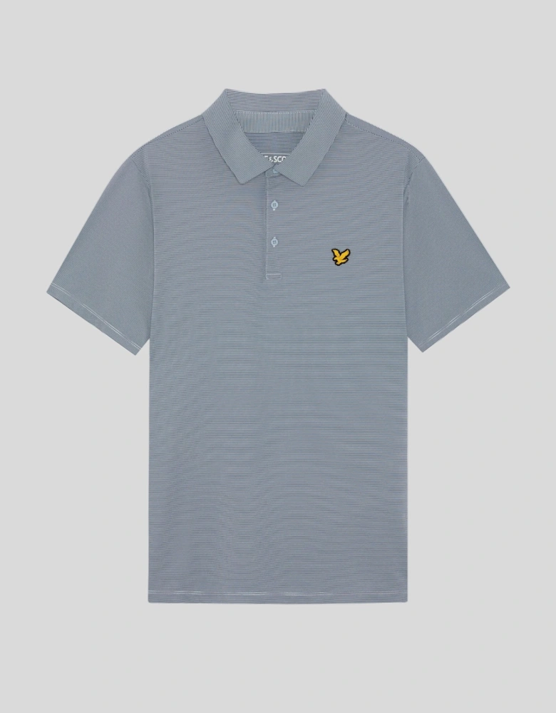 Microstripe Technical Polo Shirt
