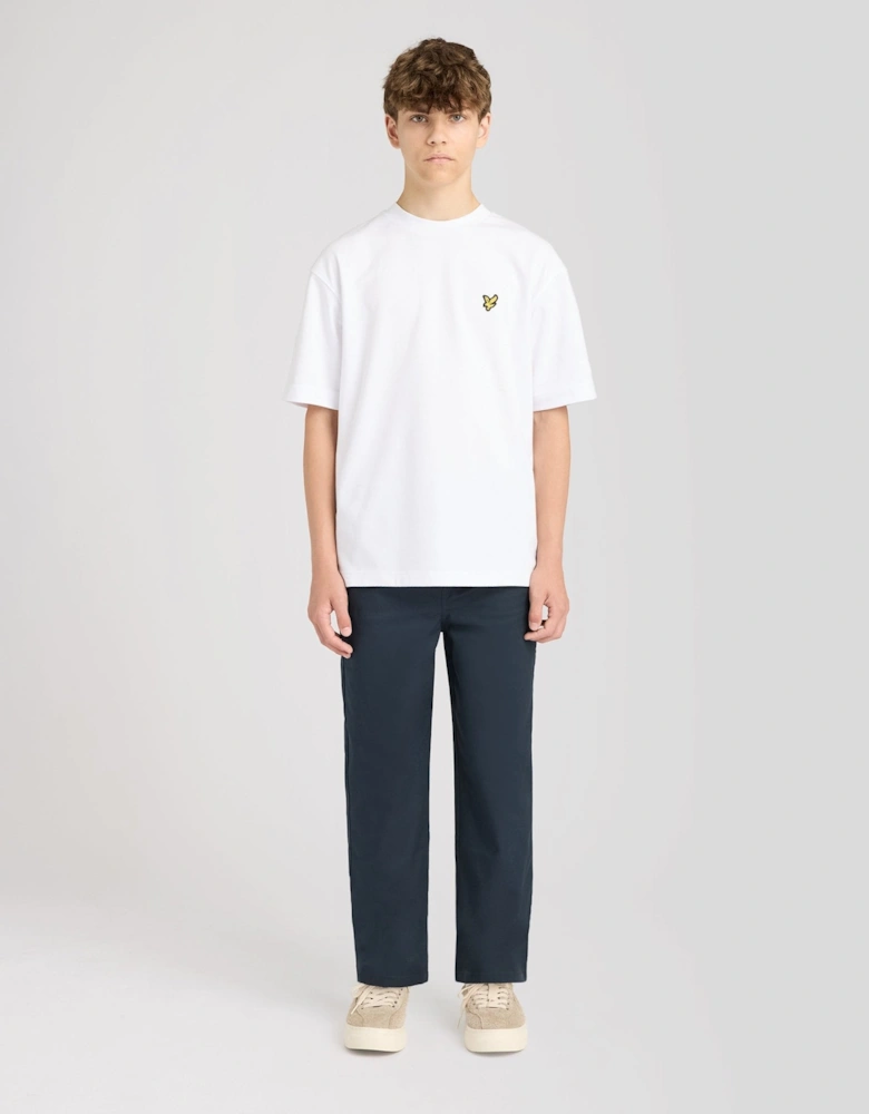 Straight Leg Cotton Trousers