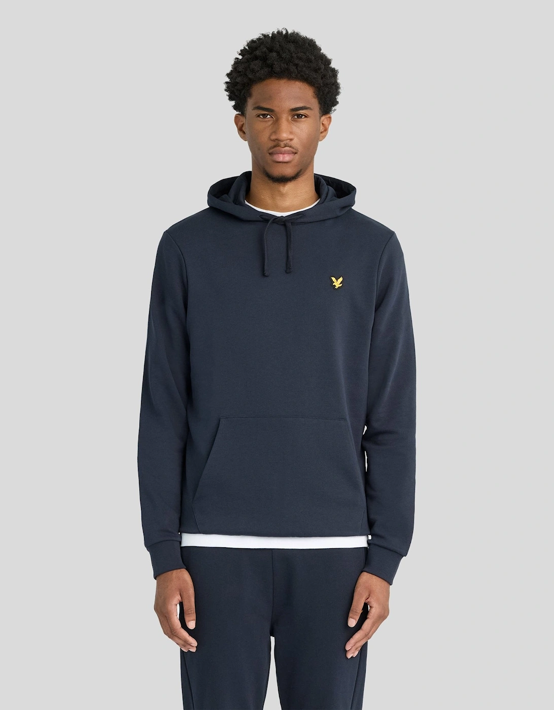 Lyle And Scott Men's Black Sports Loopback Cotton Hoodie - Size 44