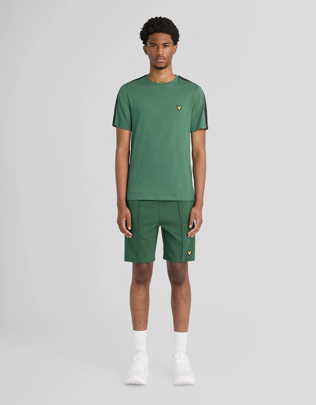 Lyle And Scott Men's Green Padel Taped Shorts - Size 35/34/32
