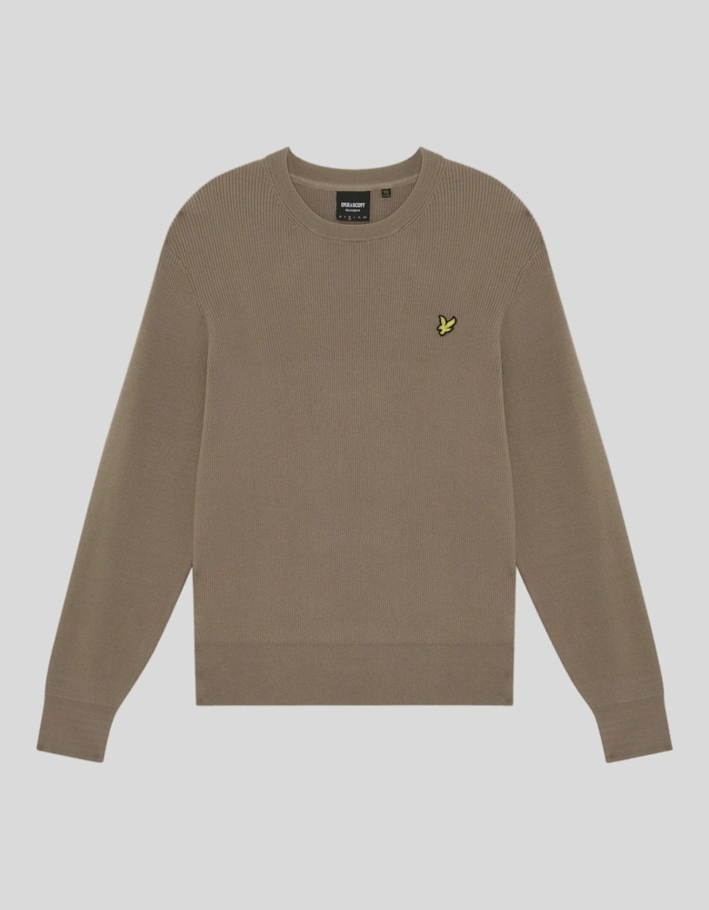 Relaxed Ribbed Crew Neck Jumper