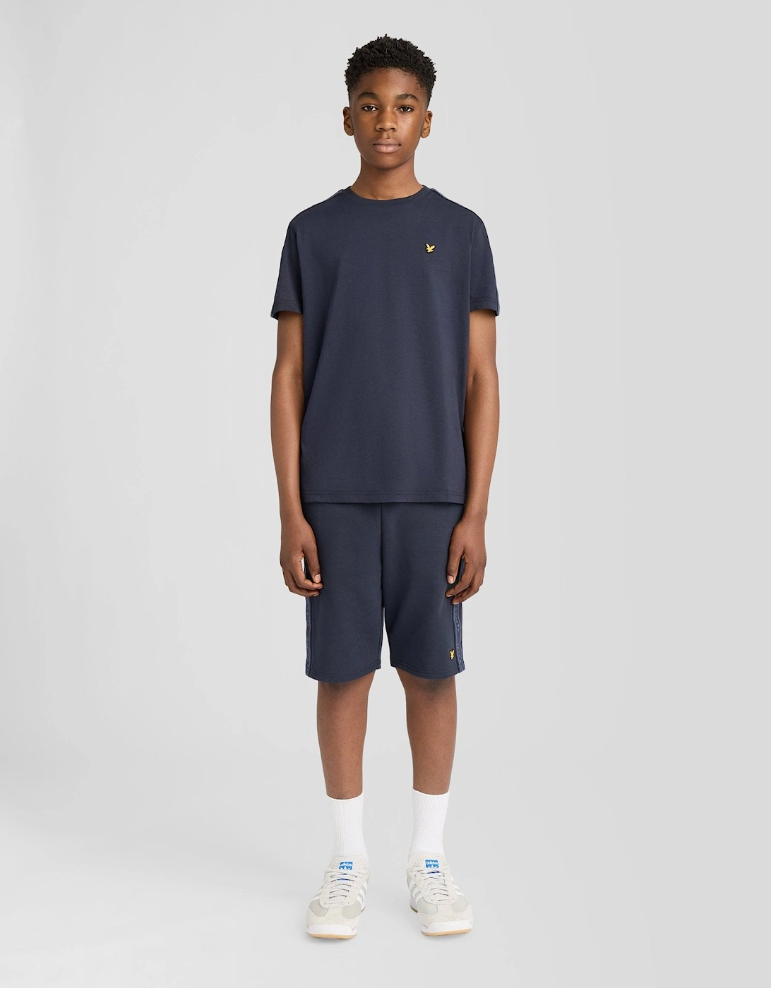 Cotton Blend Jacqaurd Tape T-Shirt