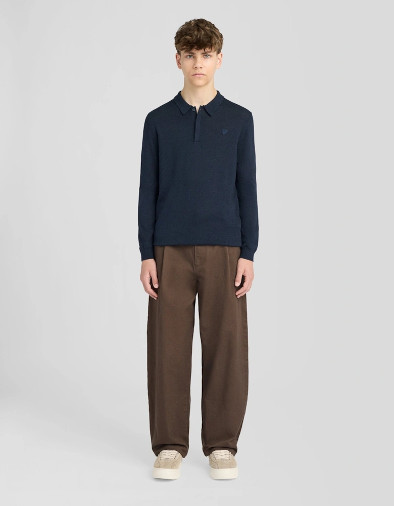 Long Sleeve Cotton Polo Shirt