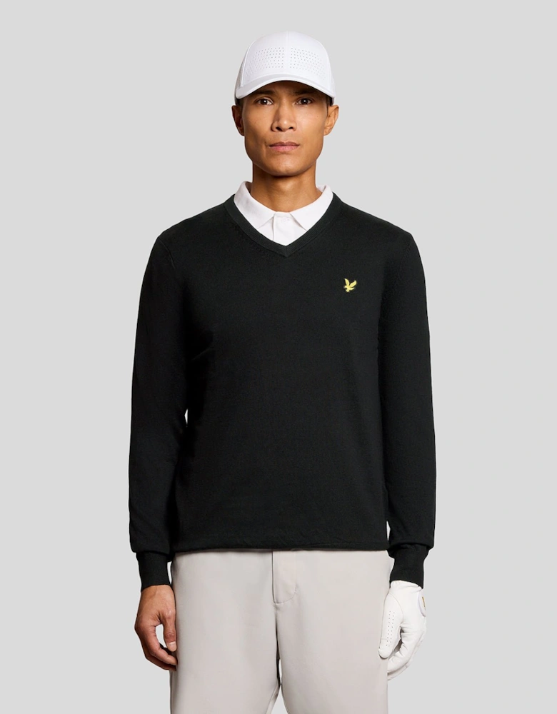 Cotton Blend V-Neck Jumper