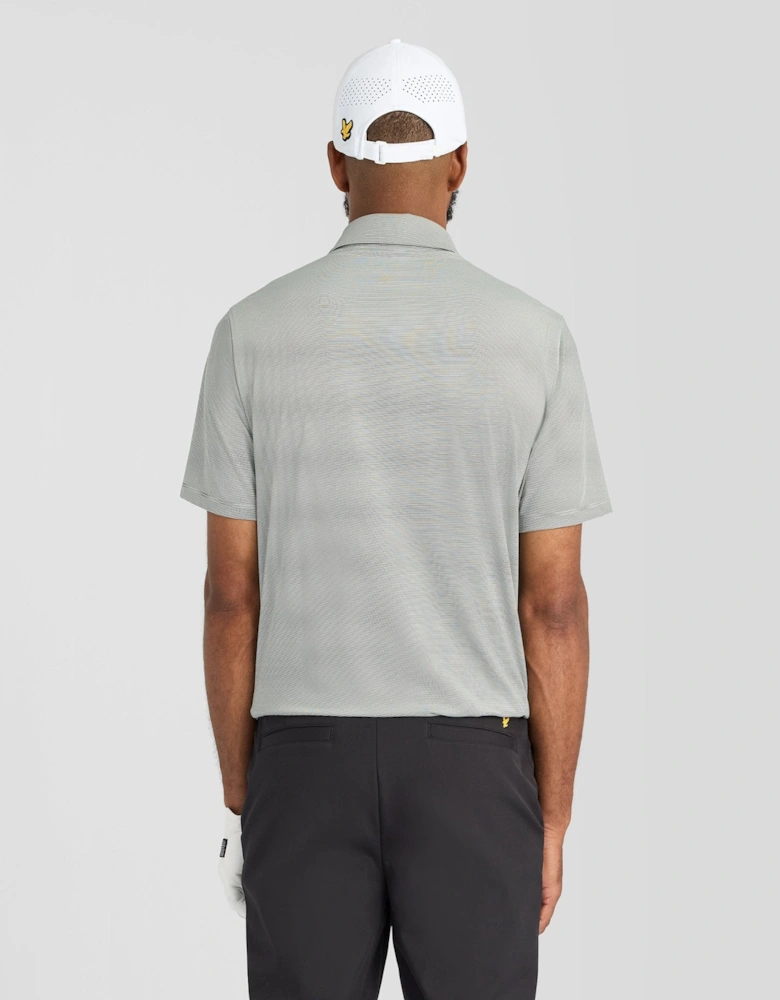 Microstripe Technical Polo Shirt