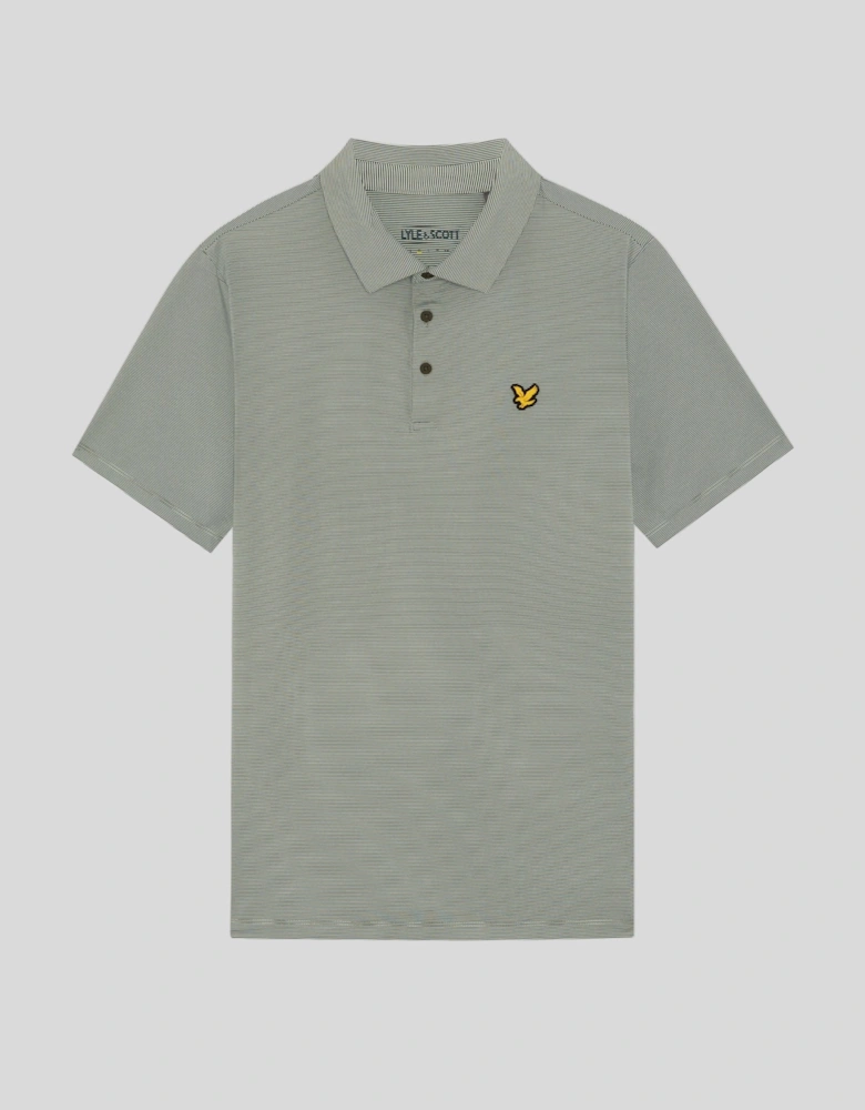 Microstripe Technical Polo Shirt