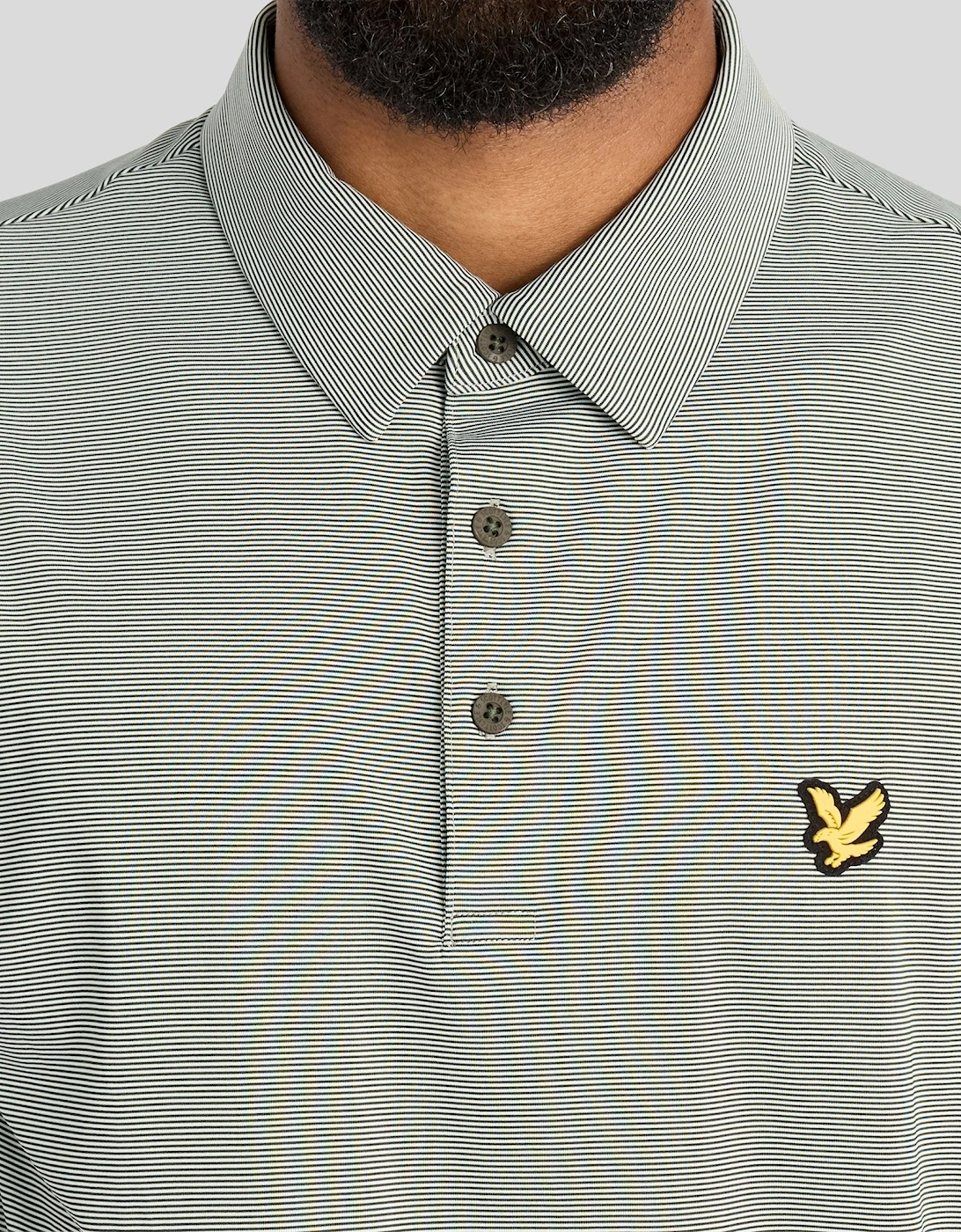 Microstripe Technical Polo Shirt