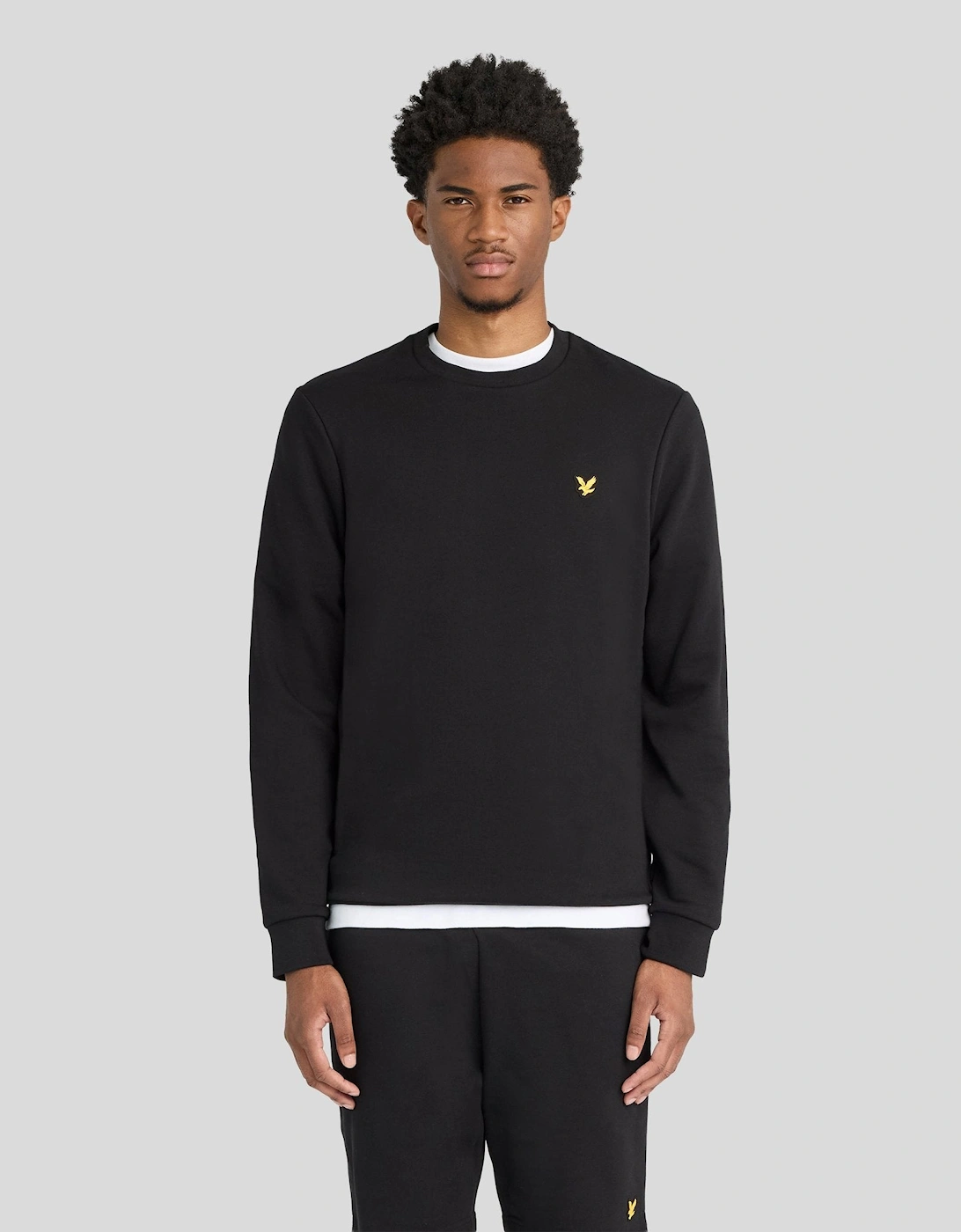 Lyle And Scott Men's Black Sports Loopback Cotton Crew Neck - Size L