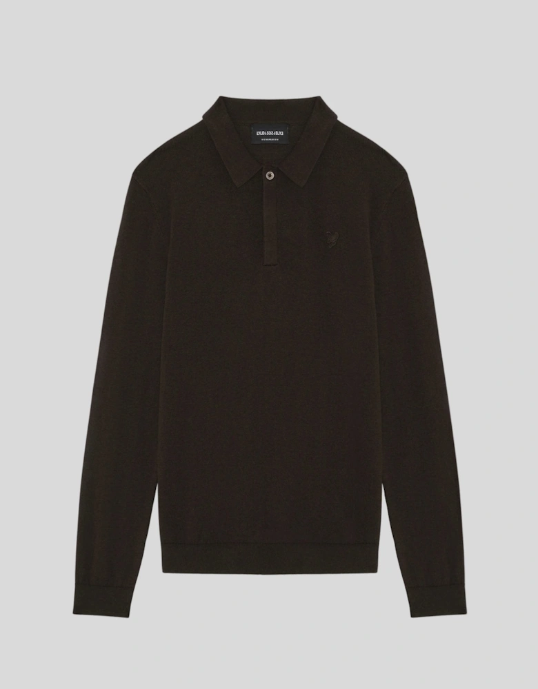 Long Sleeve Cotton Polo Shirt