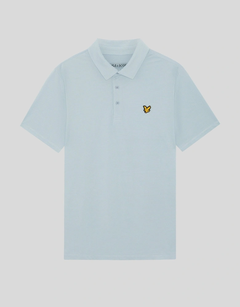 Microstripe Technical Polo Shirt